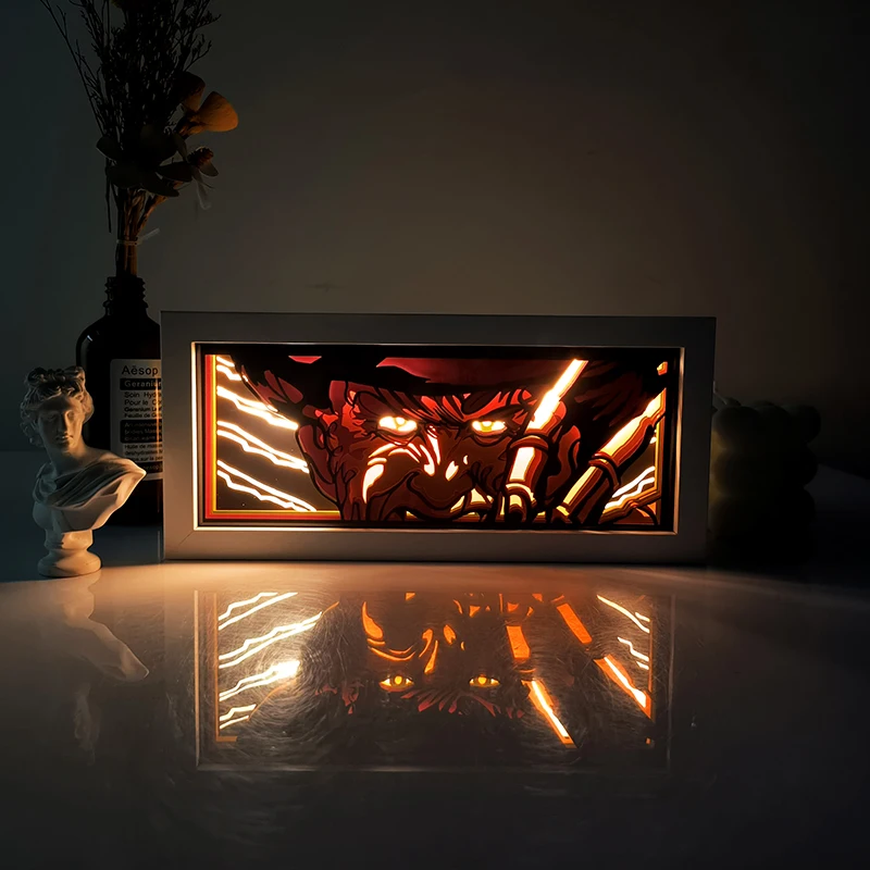 Bandai Anime-Serie, papierschnittenes Licht, Zimmer, Schlafzimmer, Nachtlicht, Fernbedienung, bunte Lichtbox, Atmosphärenlicht 8