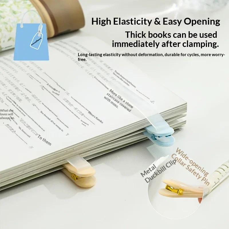 Automatic Page Tracking Bookmark Holder with Transparent Memory Bookmark System - Transparent Book Insert Page Marker