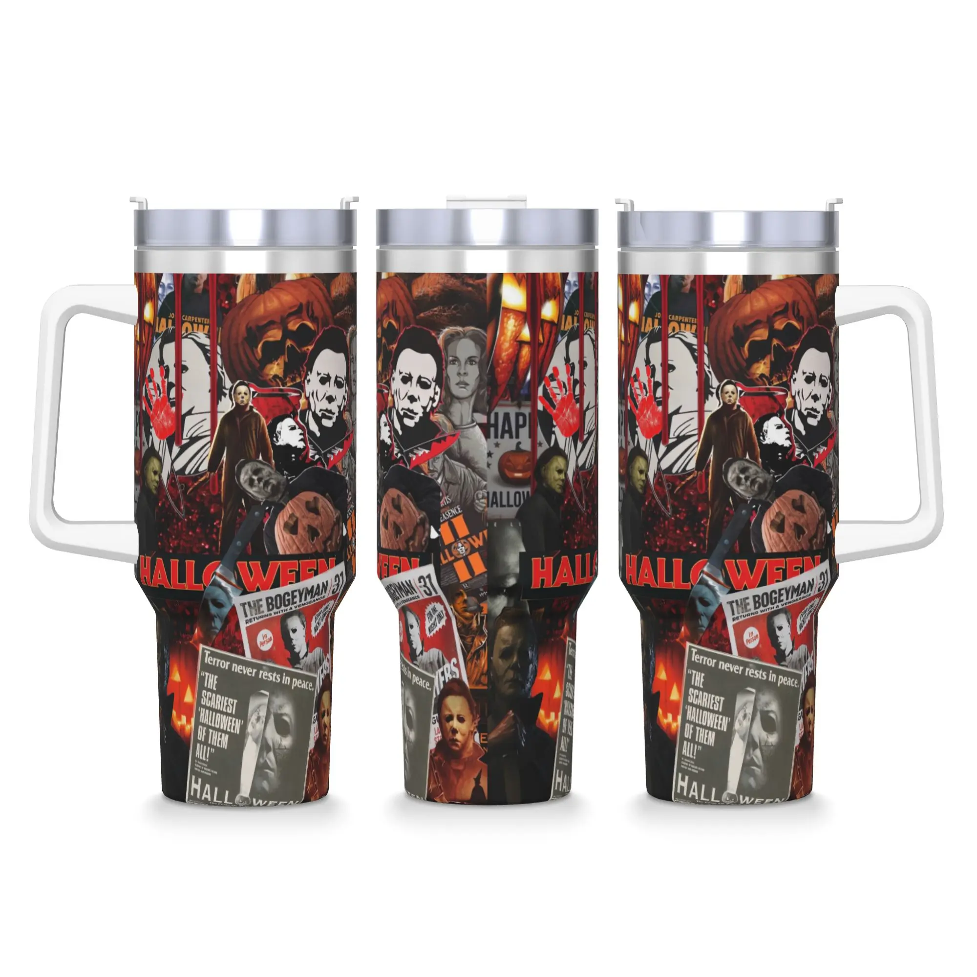 

Michael Myers Halloween Tumbler Hot Drinks Water Bottle Portable Stainless Steel Thermal Mug Graphic Travelist Mugs Cup