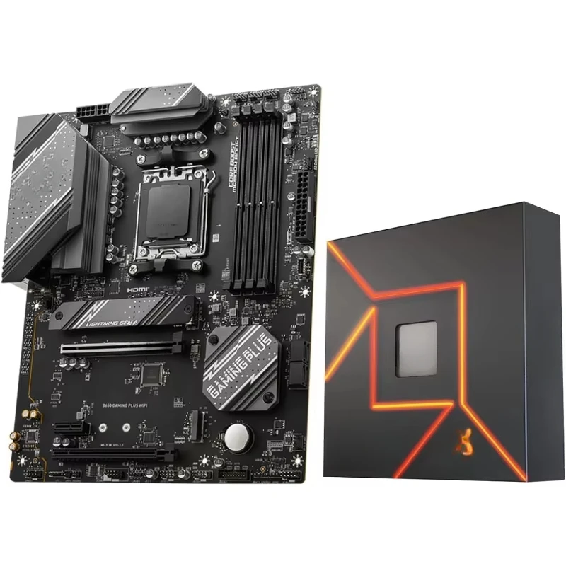 

Игровая материнская плата B650 Gaming Plus WiFi (AM5, ATX, DDR5, PCIe 4.0) с комплектом процессоров AMD R5 7600X
