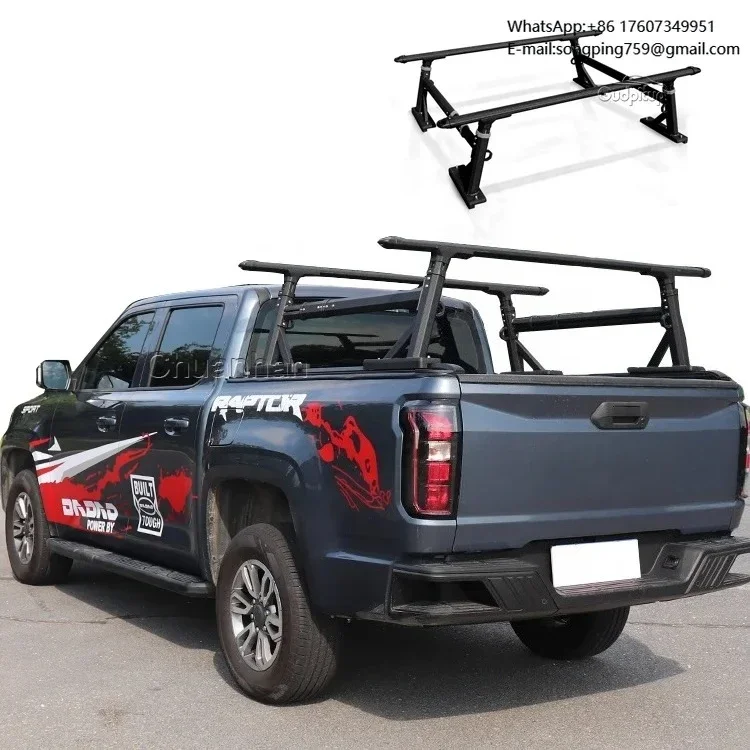 Universal 4x4 Pickup Adjustable Hilux  Roll Bar Truck Bed Rack Ladder Roof Rack for Hilux Revo 2023 Isuzu Dmax Canop