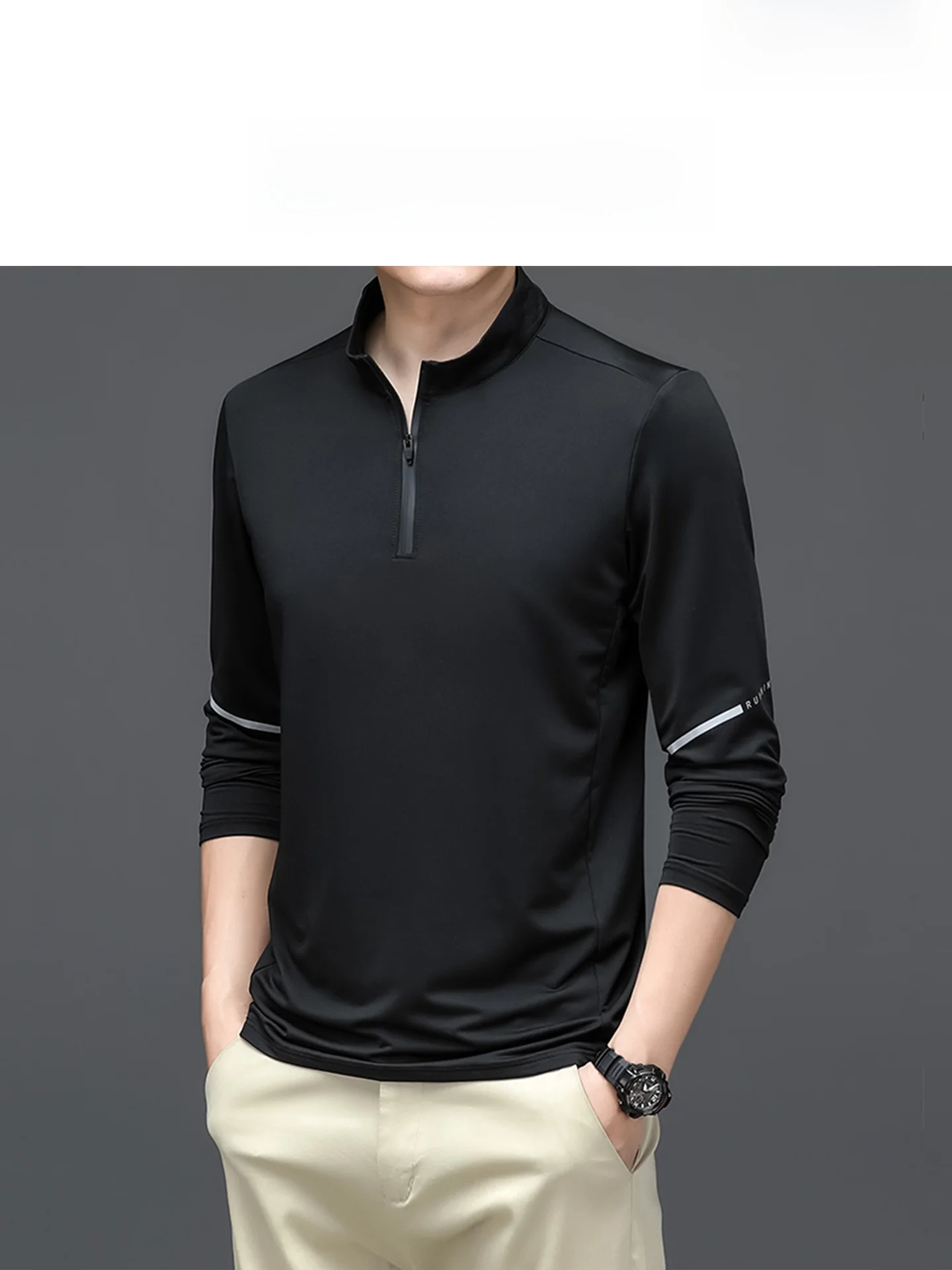 

CLOTEX Men's Long Sve T-irt Fitn Outdoor Sports 2025 New Sle Polyester Fiber Breathable Busin Sle Pure Color