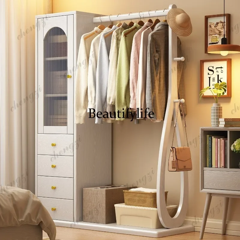 F4567 New Chinese-style solid wood multi-functional coat rack household living room bedroom large-capacity storage hanger