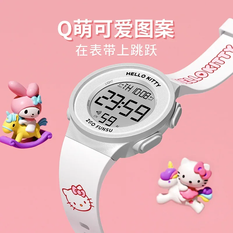 Hello Kitty Simplicity Kids Wristwatch Alarm Clock Luminous Multifunction Digital Watches Kids Connamoroll 3Bar Water Resistant