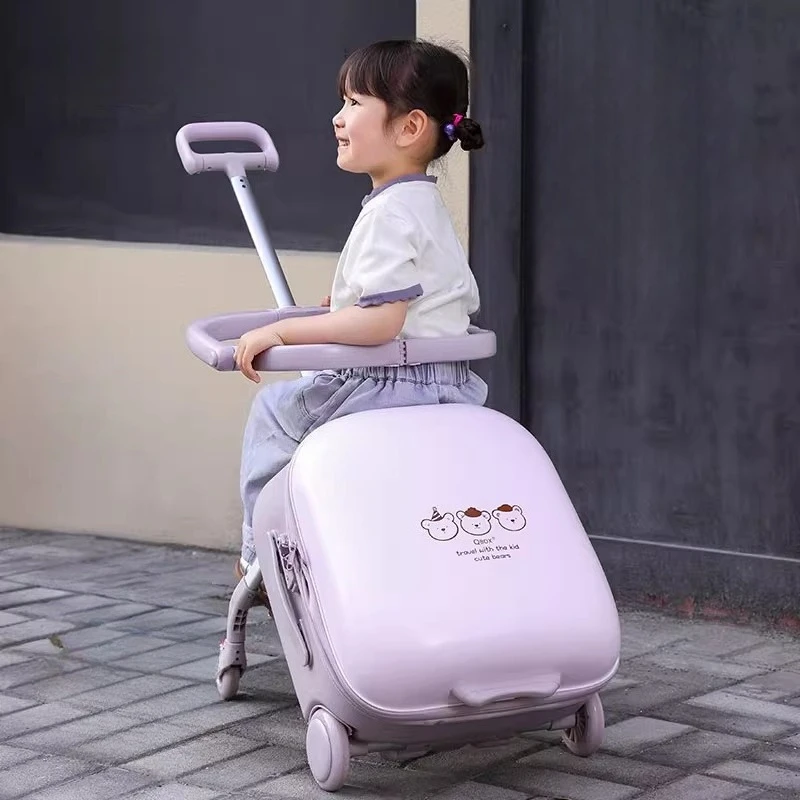 

Детский чемодан, который может сидеть, ленивый чемодан с ограждением, посадочный ящик, чемодан на колесиках, чемодан с замком TSA, чемодан с тормозными колесами