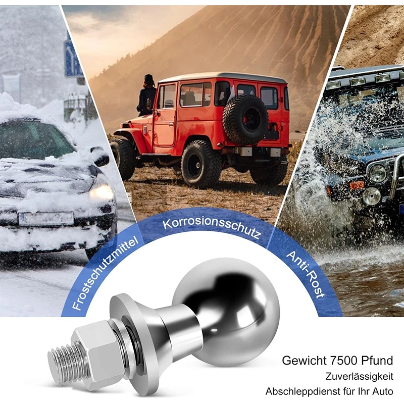 1pc Trailer Tow Ball Hitch Mount Coupling Shank Thread Heavy Duty 50mm 3.5T for RV Camper Caravan Boat Equipment Towing Accessor