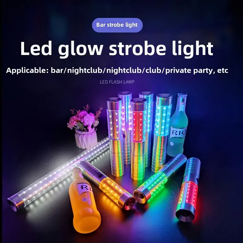 2025 Hot 23CM LED Champagne Sparkling Bar KTV Handheld Wine Sparkling Atmosphere Prop Charging Sparkling Bar Fluorescent Bar