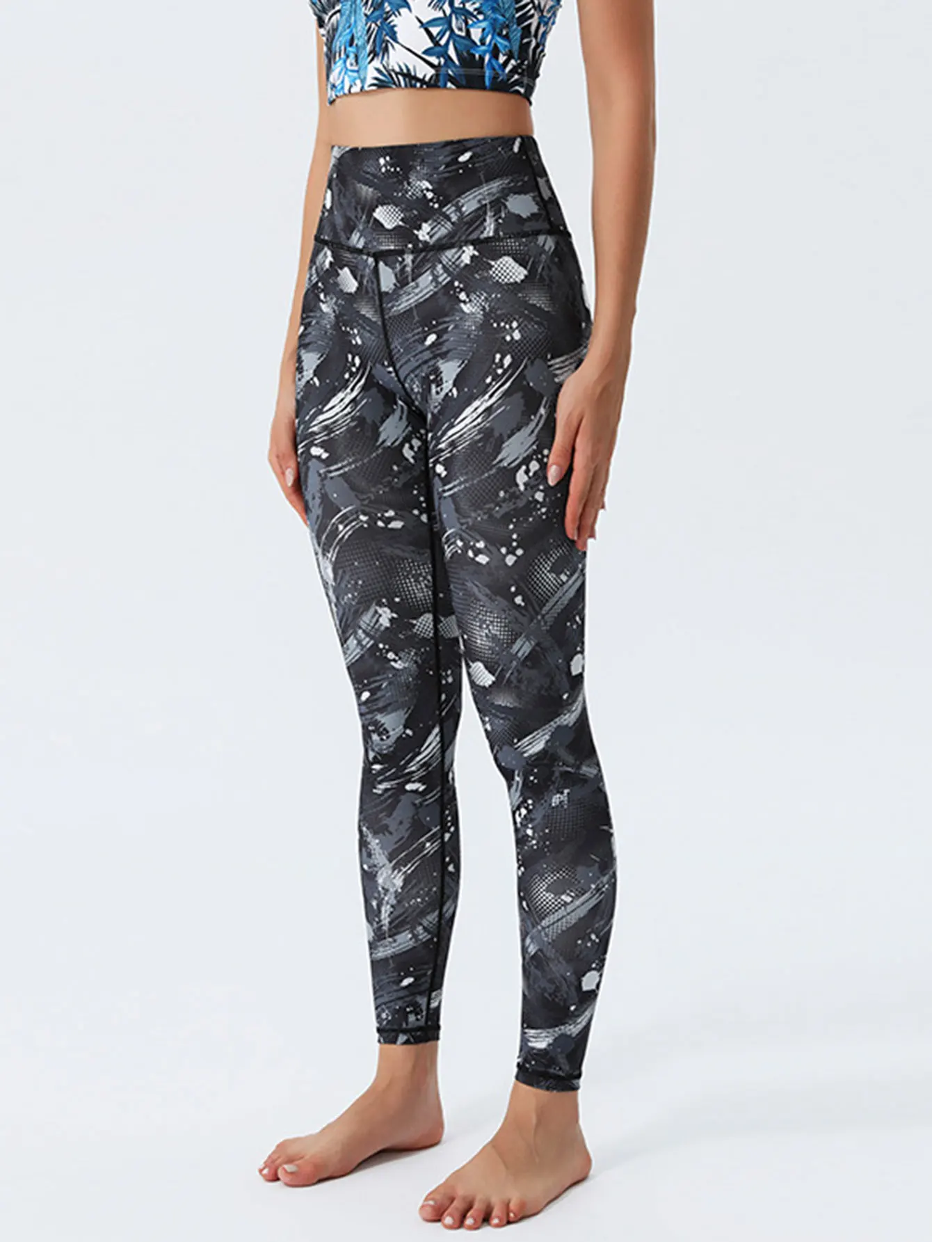 Women's High Waist Slim Fit Leggings Full Print Casual Sport Autumn Winter Decnet Bottoms