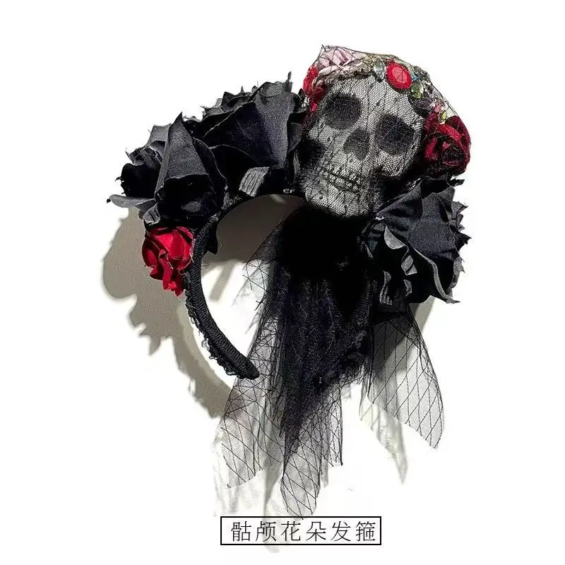 Accessoire gothique foncé Original diable Halloween Rose crâne, couvre-chef pour décoration de Costume de Cosplay de fête, nouvelle collection 2025