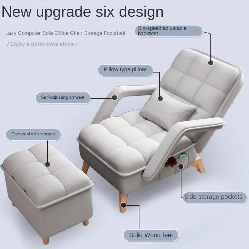 X&D Lazy Sofa Can Lie Or Sit Home Living Room Bedroom Balcony Office Napping Leisure Dual Purpose Sofa Nail Chair Comes Pedals