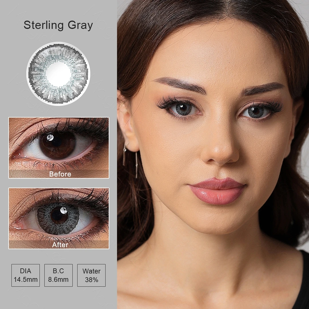 Magister Star Series Color Contact Lenses Makeup Contact Lenses Brown/Sterling Gray Colored Lens Clearance Sale 6 Months 14.5mm