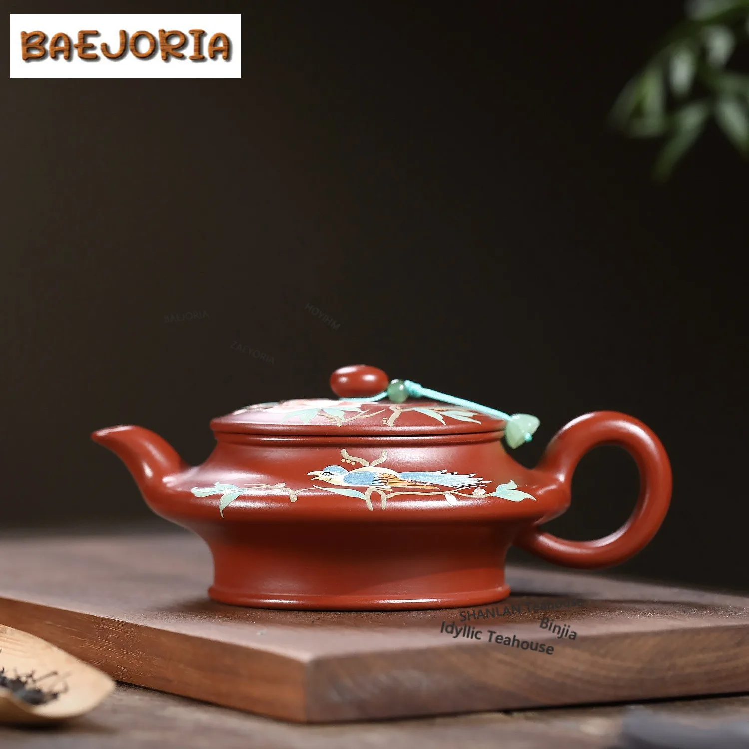 250ml Vintage Yixing Purple Clay Teapots Handmade Flat Pot Raw Ore Dahongpao Mud Tea Maker Kettle Zisha Tea Set Ornaments Craft