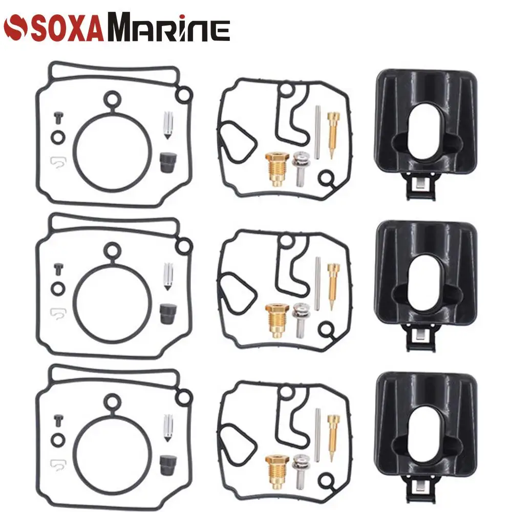 3 Sets Carburetor Repair Kit for Yamaha 2 Stroke 40 50HP Outboards  6H4-W0093-02 6H4-W0093-03 40EJRQ 40LF 50EJRP 18-7767