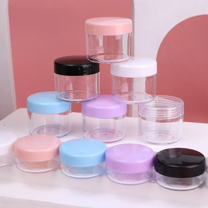 10g/20g Plastic Cosmetic Mini Box Empty Portable Face Care Cream Makeup Multi-color Bottles Pots Traveling Packaging Containers