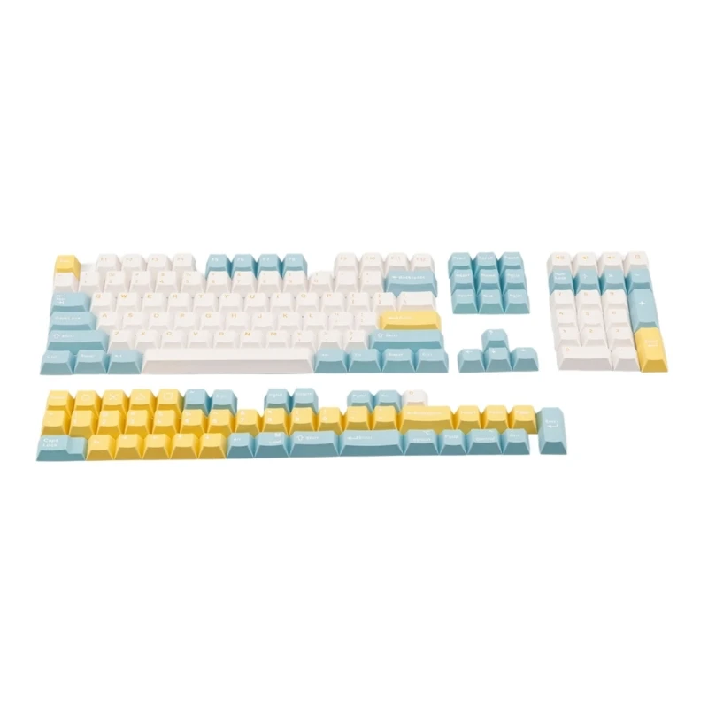 152Keys Full Set Customized PBT Sea Salt Lemon Keycap Double Shot Key Caps for 61 64 Dropshipping