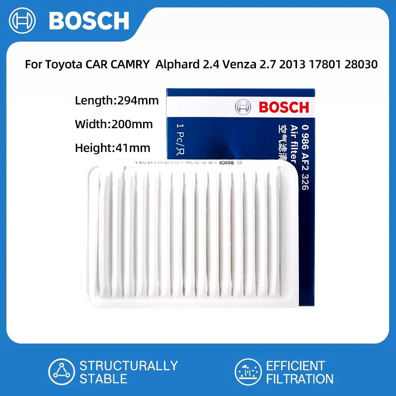 BOSCH Air Filter For Toyota CAR CAMRY  Alphard 2.4 Venza 2.7 2013 17801 28030