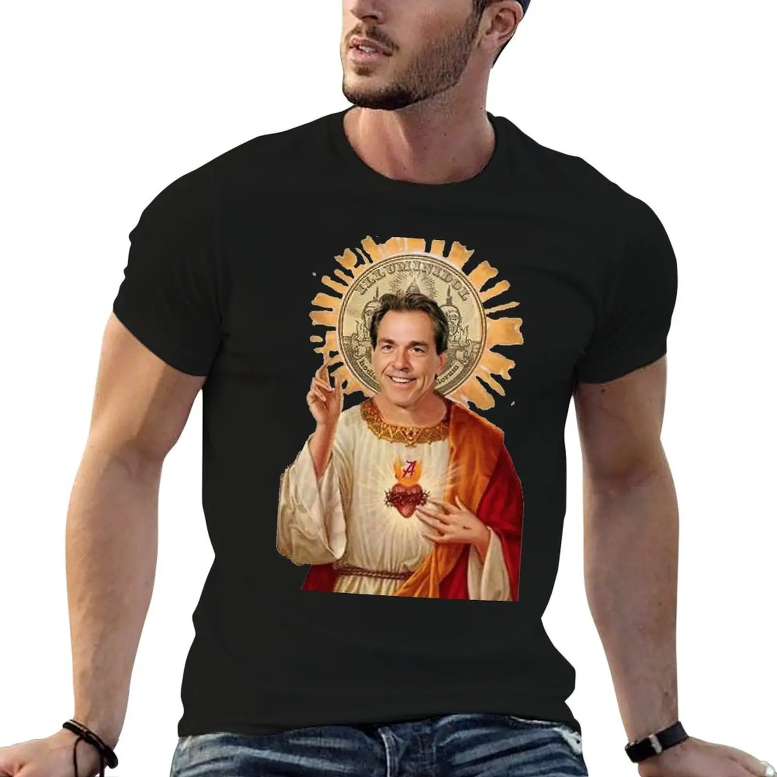 

Saint Nick Saban T-Shirt black cotton t-shirt plain for man package cotton t shirts man 100% man t shirt heavy cotton T-shirt