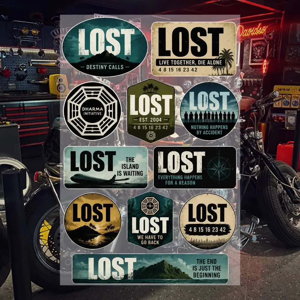 L-oS-T- Aesthetic Graffiti Waterproof PVC Stickers for Car Motorcycle Skateboard Helmet Notebook 4