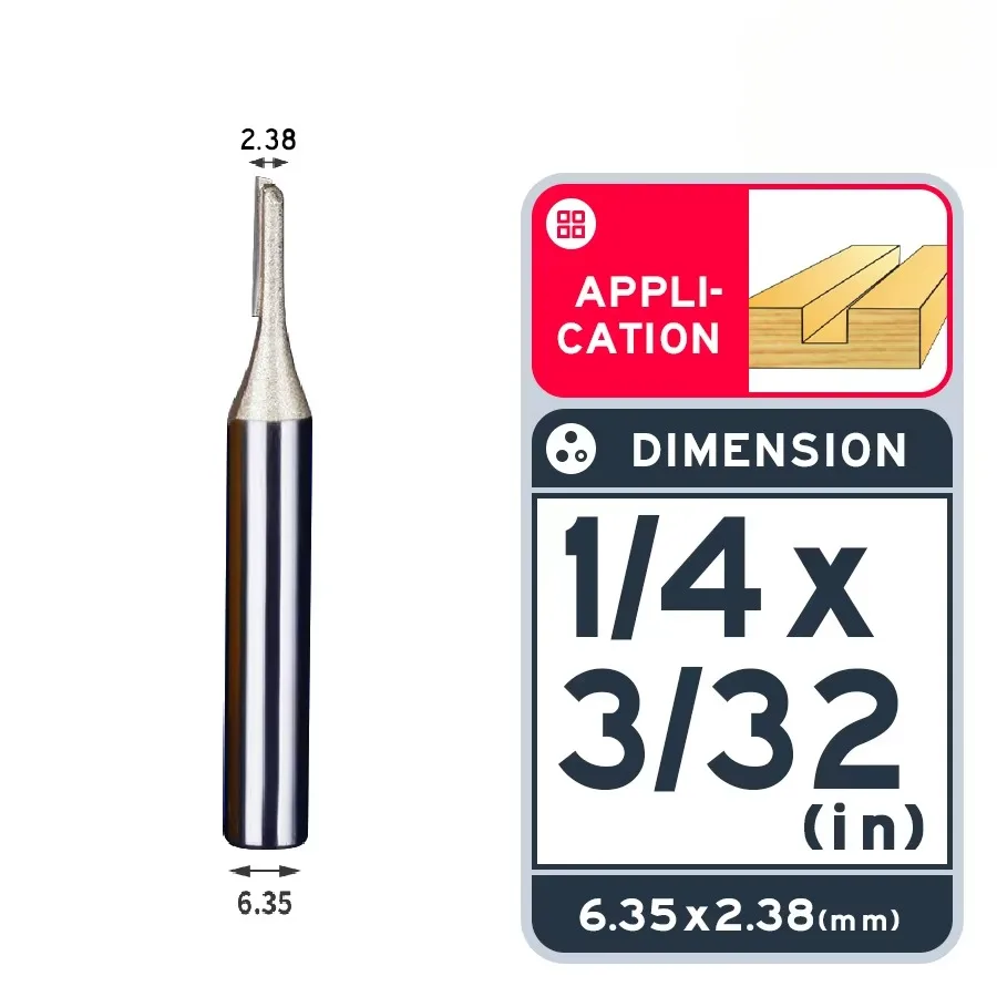 WOY Punta Diritta 1/4 1/2 Lavorazione Del Legno Slot di Fresatura 2 3 Flauto Lungo Router Bit Strumento Scanalatura Fresa Bordo di Legno Solido