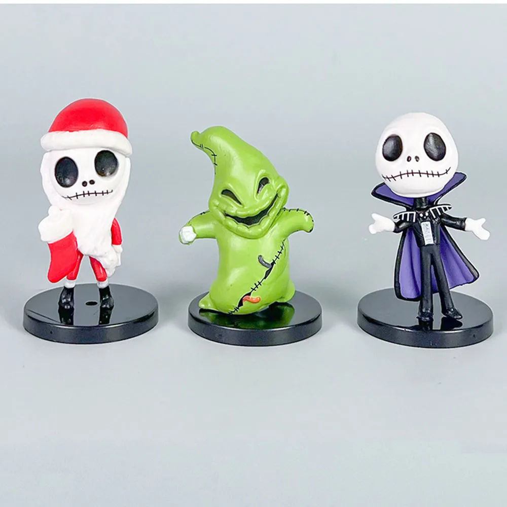 10-20 Pcs/Lot The Nightmare Before Christmas 7cm Mini Figure Jack Skellington Horrible Funny Halloween Doll Model Ornaments Toys
