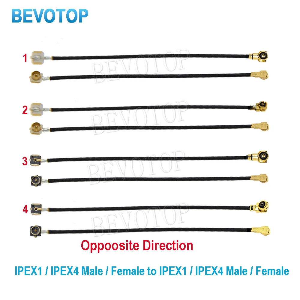 2pcs/lot U.fl IPX IPEX1 Male to IPEX1 Female / IPEX4 MHF4 Female Jack Pigtail RF1.13 / RF0.81 IPEX Jumper Extension Cable Cord