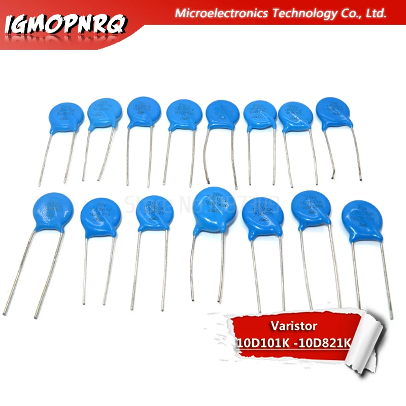 50PCS Varistor 10D101K 10D102K 10D241K 10D270K 10D271K 10D330K 10D390K 10D470K 10D471K 10D511K 10D820K 10D821K  piezoresistor