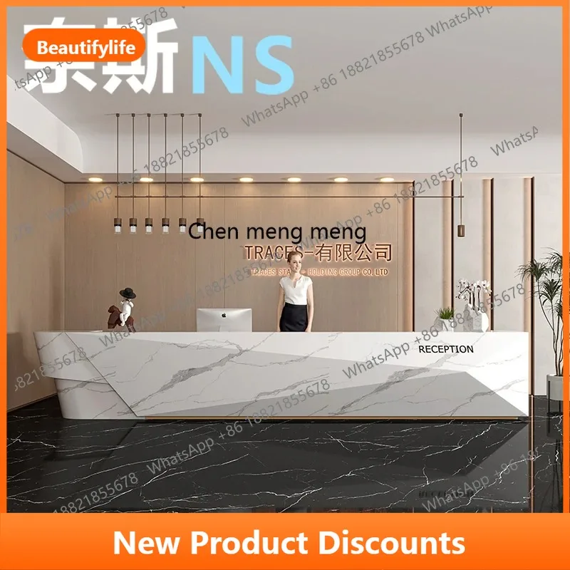 b06 Reception desk creative special-shaped high-end hotel checkout page beauty salon piano paint bar