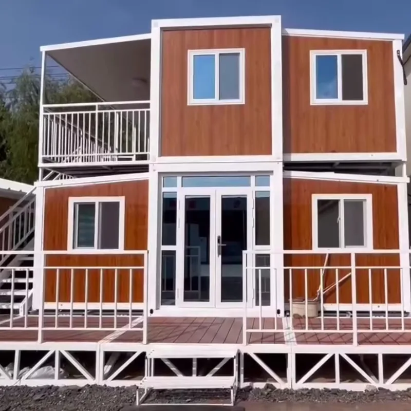 2 Story Expandable Prefabricated Container House 40 Ft 20 Ft Steel Prefab Villa Hotel Shop Use Luxury House Prefab Modular Homes