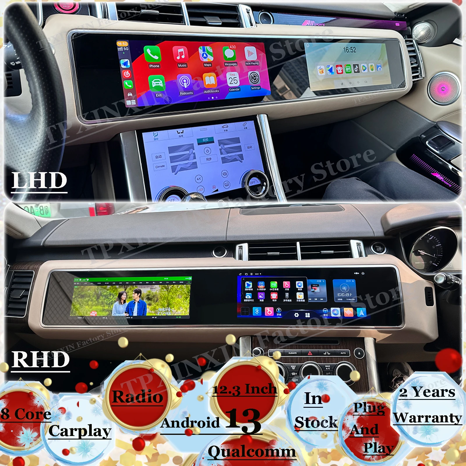 Android Auto Multimedia For For Land Rover Range Rover Vogue Sport 2013~2017 GPS Navigation Car Radio Carplay Stereo Head Unit