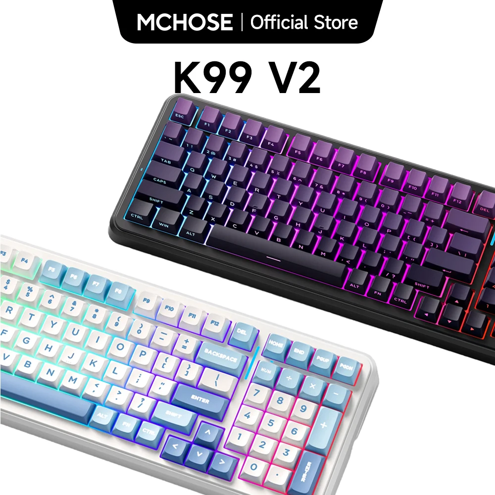 

MCHOSE K99 V2 Wireless Gasket Mount Mechanical Keyboard Customized Gaming Office Keyboard RGB Tri-Mode 8000mAh Hot Swappable