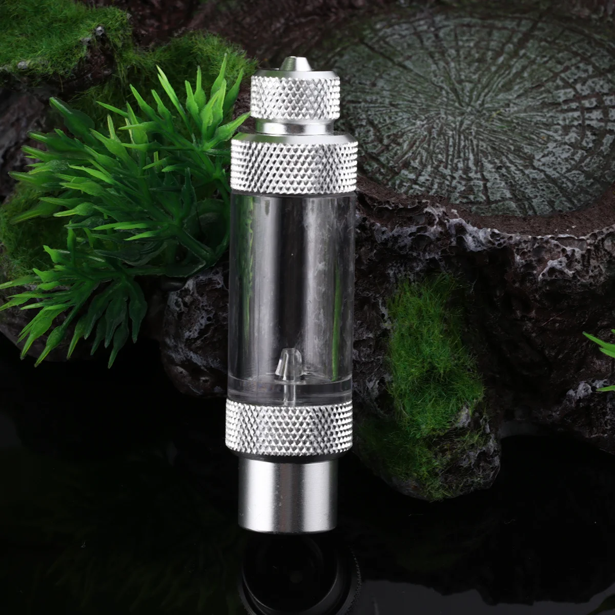 

Aquarium Co2 Bubble Counter Silver Single Head Non-Return Quick Screwing Essential Carbon Dioxide Measurement Device for Plant