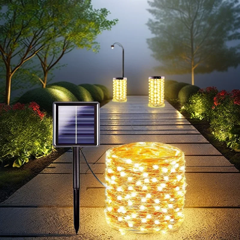 

Solar String Fairy Lights Flashing Lamps Waterproof Outdoor Christmas Decoration for Home Garden 12M 22M 100 200 LED