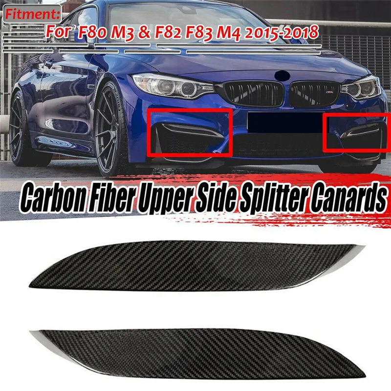 Auto Voorbumper Side Splitter Canards Lip Spoiler Voor Bmw F80 M3 F82 F83 2015-2018 Real Carbon Fiber component