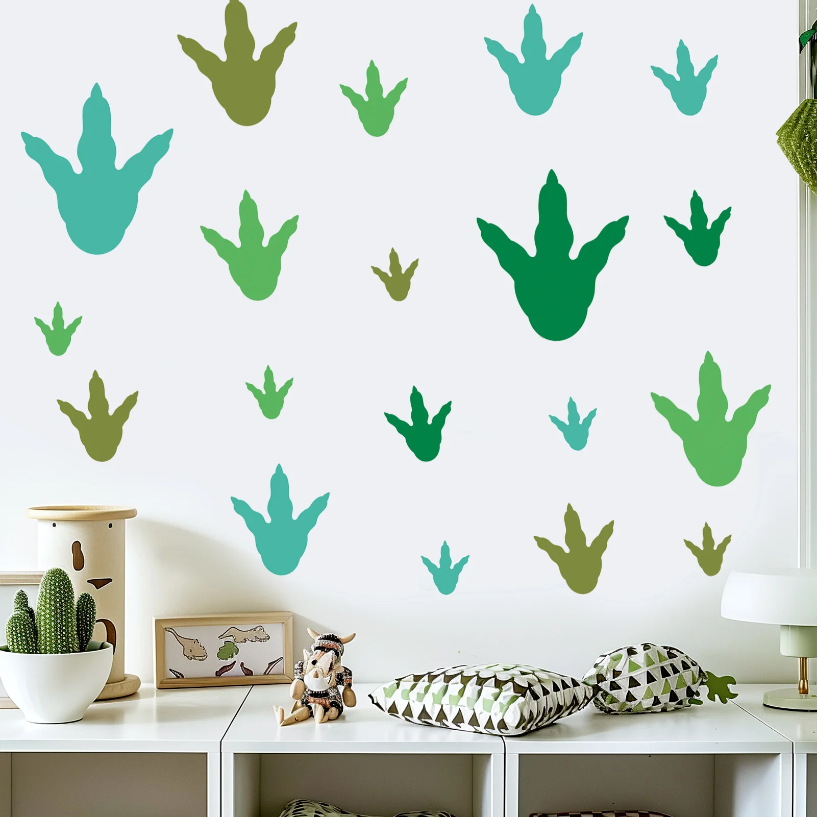 Dinosaur Footprint Floor Stickers Removable PVC Wall Decals DIY Animal Paw Prints for Kids Baby Room Living Room Home Decor