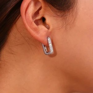 La.Muses New Semi Inlay White Zirconia Cubic Luxury Ohrringe Haken hochwertiges Temperament Premium -Schmuck 2024 10 Hauptverkäufe Nuria Semi Schmuck - №1