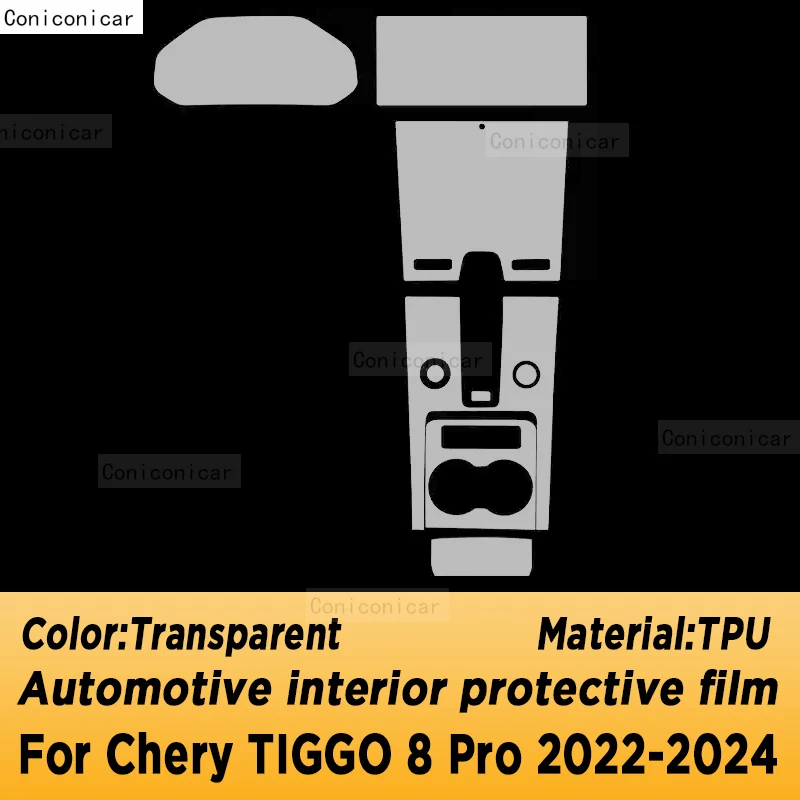 TPU Car Gear Dashboard Gps Navigation Screen Film Protective Sticker for Chery Tiggo 8 Pro Anti-scratch 2022 2023 2024