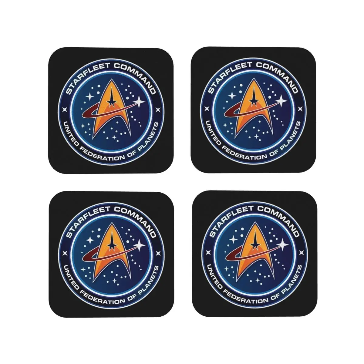 Star Treks Science Fiction TV Series Coasters Coffee Mats Mug Cup Placemats Tableware Pads for Home Kitchen Dining Bar
