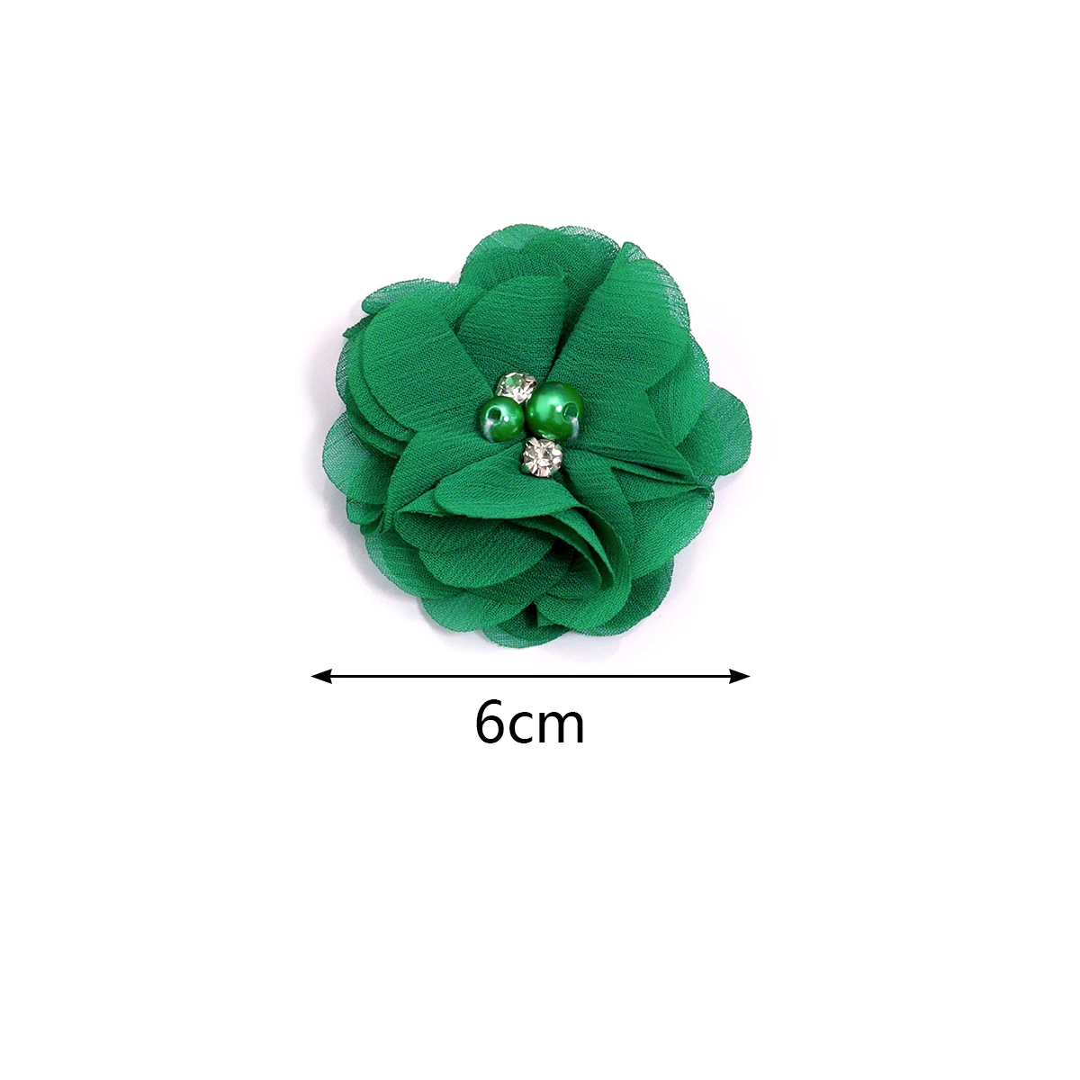4Pcs/Lot 6cm Chiffon Fabric Flowers Artificial Flower With Rhinestone Imitation Pearl For DIY Sewing Crafts Clothing Accesso image 2