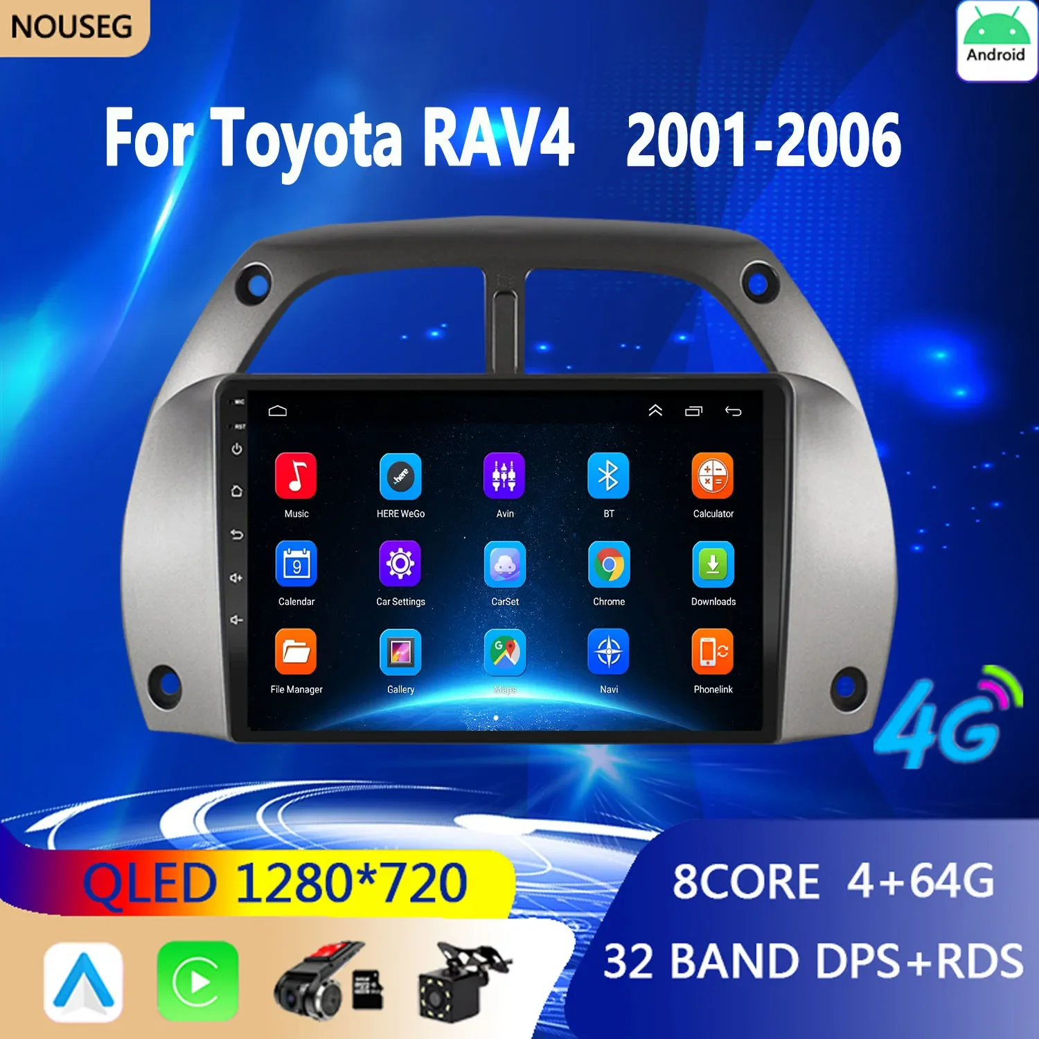 

Android 10 for Toyota RAV4 Rav 4 2001 2002 2003 2004 2005 2006 Car Radio Multimedia Player 2 Din Carplay Stereo GPS DVD