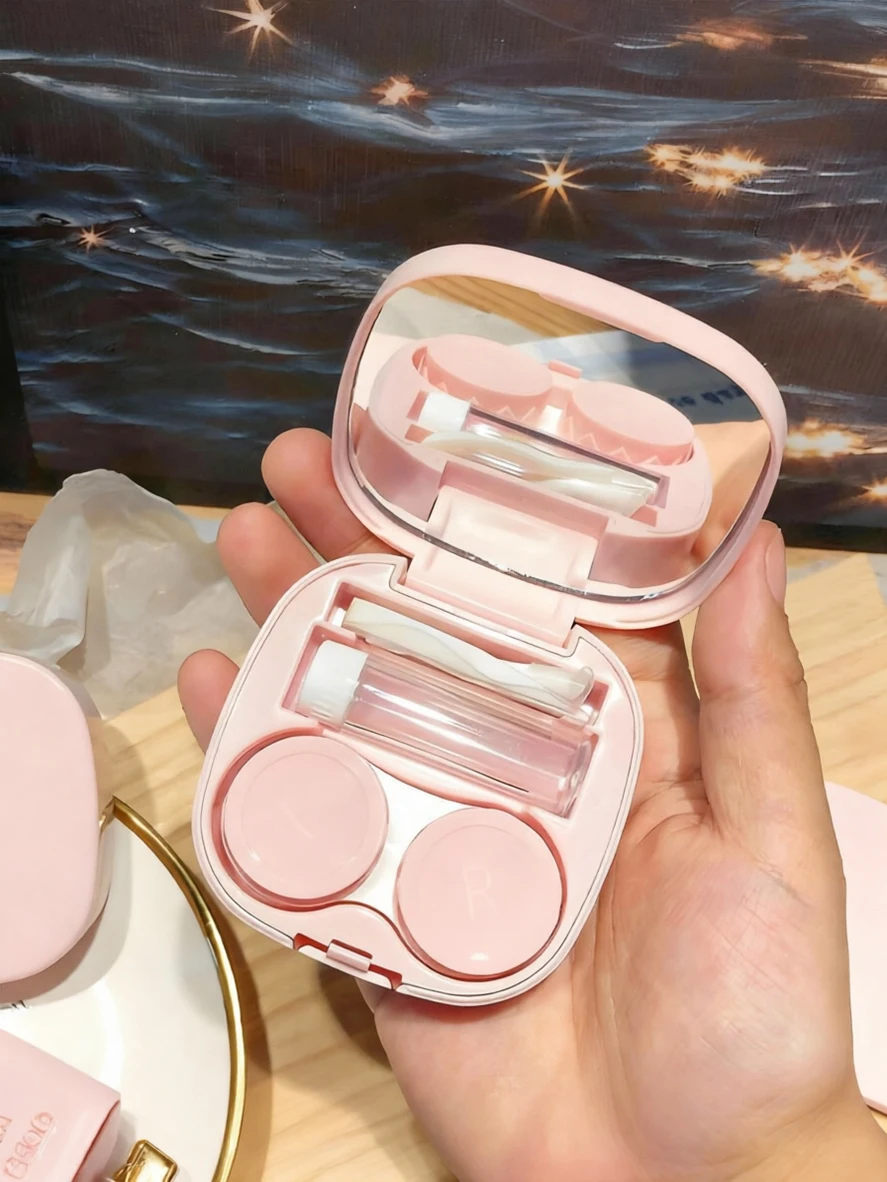  Portable Korean Macaron Contact Lens Case Leak Proof Mini Storage Box Cute Colored Contacts Accessories for Women Girls