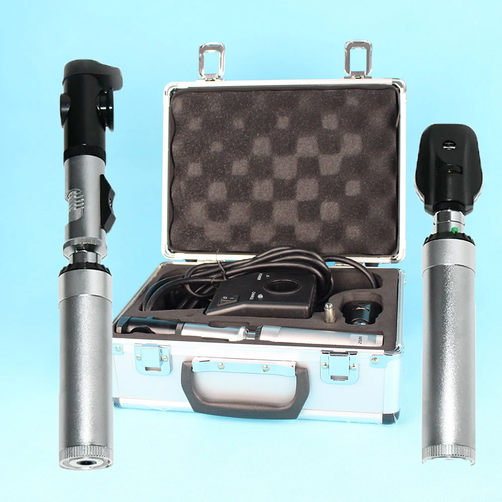 

Direct Ophthalmoscope Retinoscope Combination Set With Aluminium Carry Case Ophthalmic Rechargeable New Optical YZ11D+YZ24B