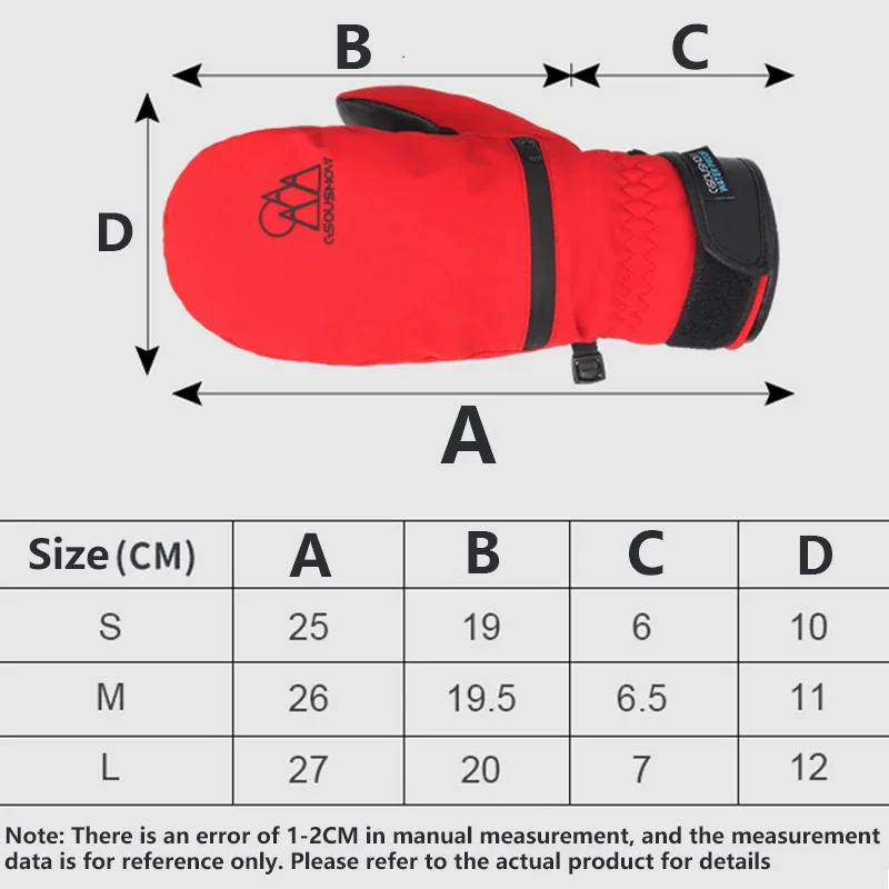 Guanti da sci invernali nuovi guanti da sci impermeabili antivento 2025 pelle di pecora donna Outdoor Pro Warm Inner Five Finger Men Snowboard Mittens