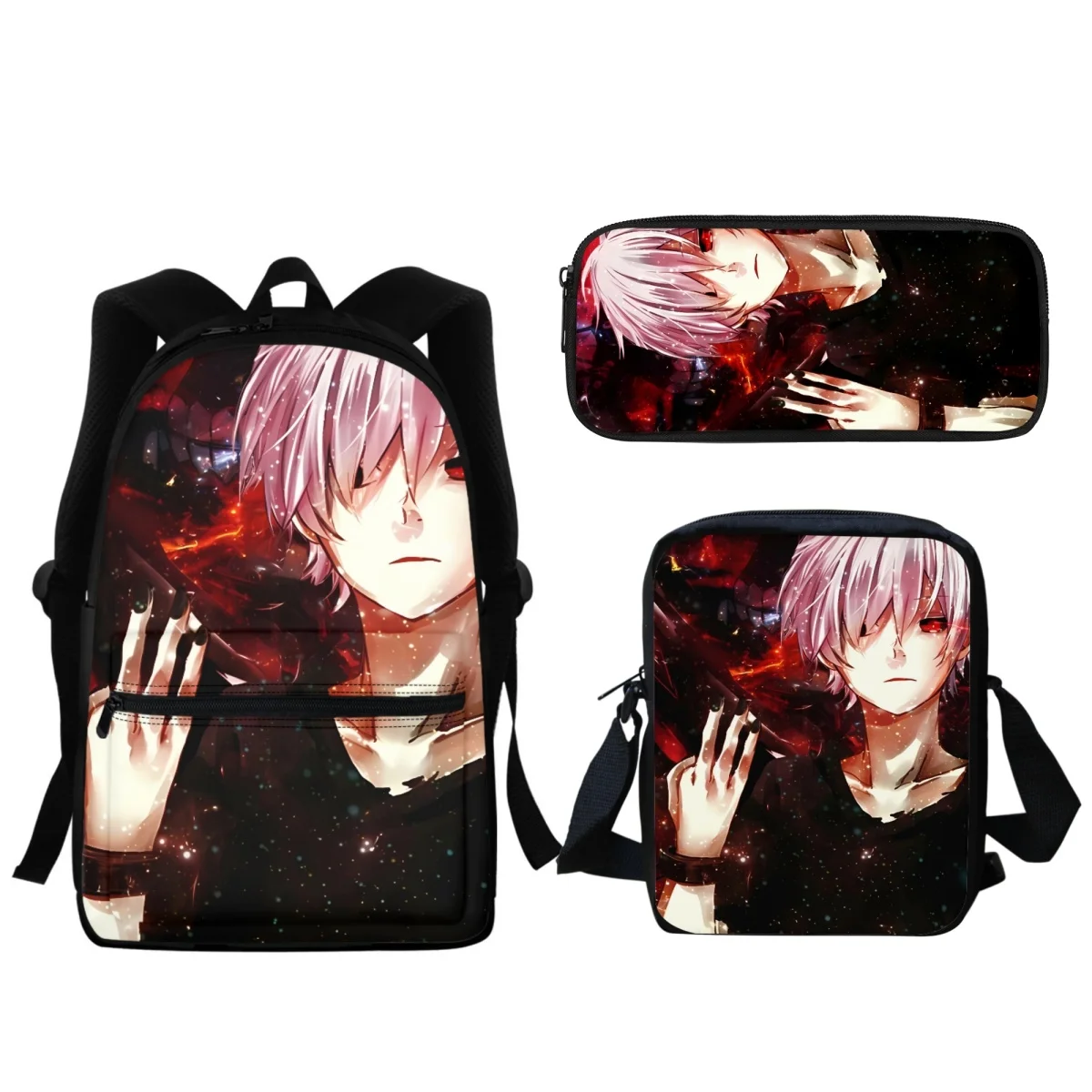 

Anime Tokyo Ghoul Design Boys BookBag Middle School Students Kindergarten Backpack Cartoon Travel Portable Satchel Pencil Case