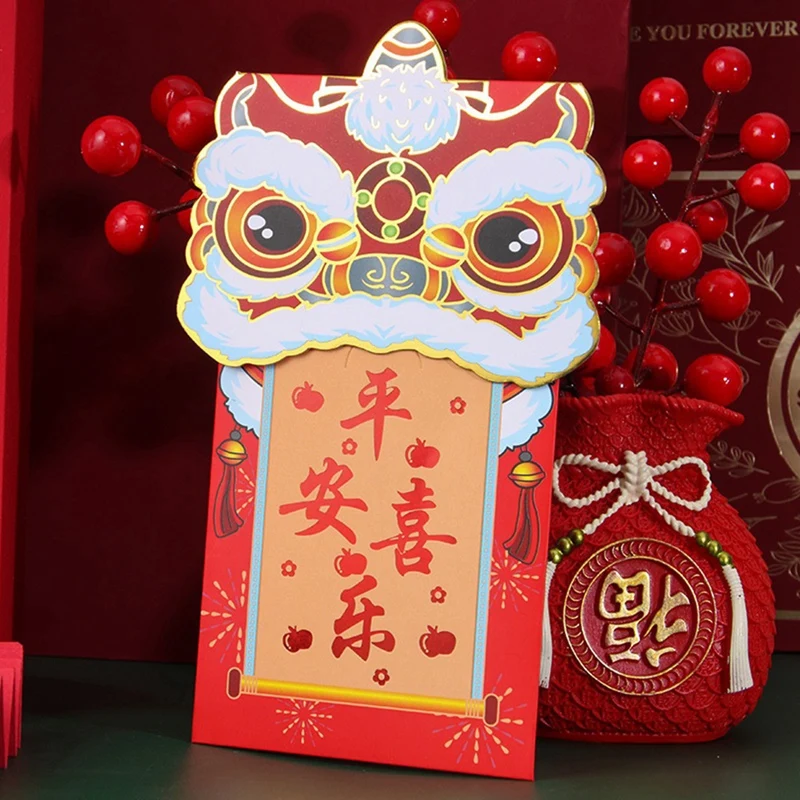 16 Piece Chinese Red Envelope Spring Festival New Year Lucky Money Envelopes Chinese Style Design Colorful Envelopes