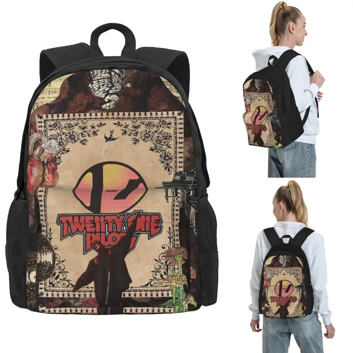 

Рюкзаки Twenty One Pilots для мальчиков и девочек, сумка для книг, большая вместительная школьная сумка для студентов, рюкзак для ноутбука, сумка на плечо