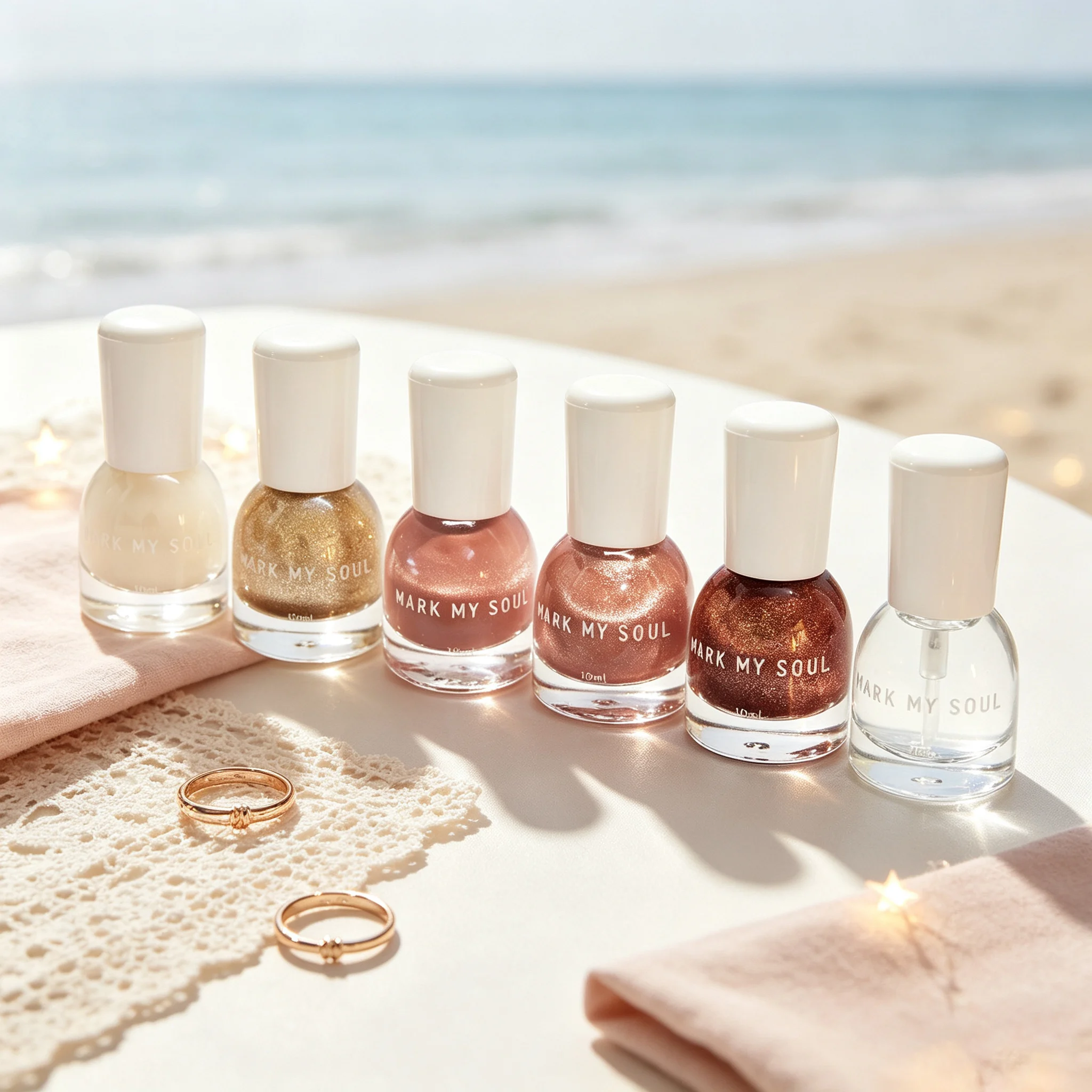 6 Pieces Transparent Rose Milk Tea Earth Tone Glass Cat Eye, MARK MY SOUL No UV Lamp Cat Eye Nail Polish Set, 4 Cat Eye Polishes