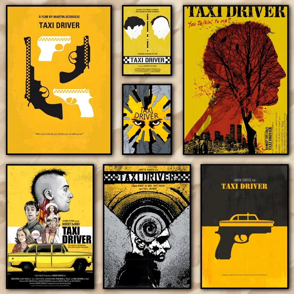 Movie Taxi Driver Kraft Paper Painting Calligraphy HD Canvas Poster living room bedroom bar aesthetic decoration