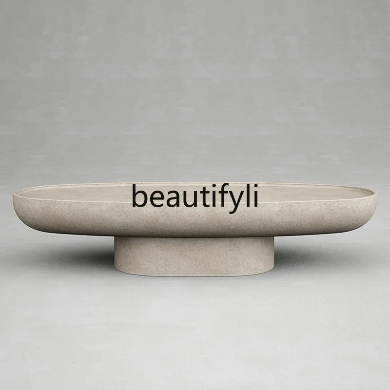 

X188 Nordic cave stone coffee table, simple modern wabi style living room light luxury coffee table
