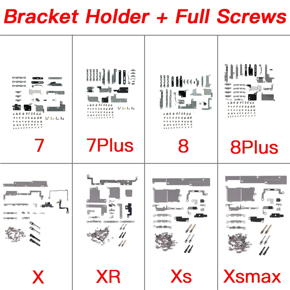 Inner Metal Bracket Holder Kit + Full Set Screws For iPhone 7 8 Plus X XR XS Max Small Part Replacement