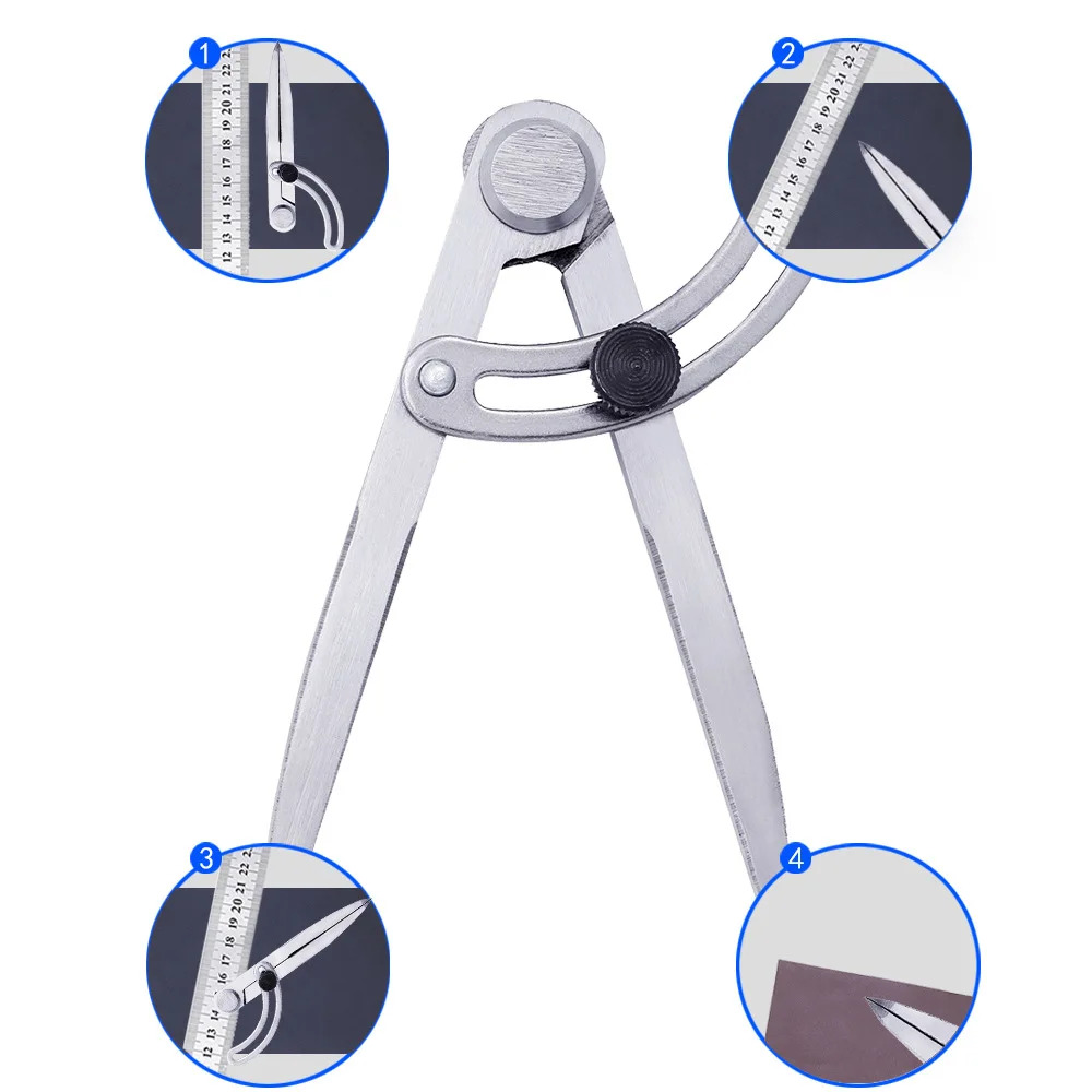 Adjustable Scriber Overstitch Wheel Compass, Leather Stitch, Distance Gauge Divider Tool, DIY, Sale, New